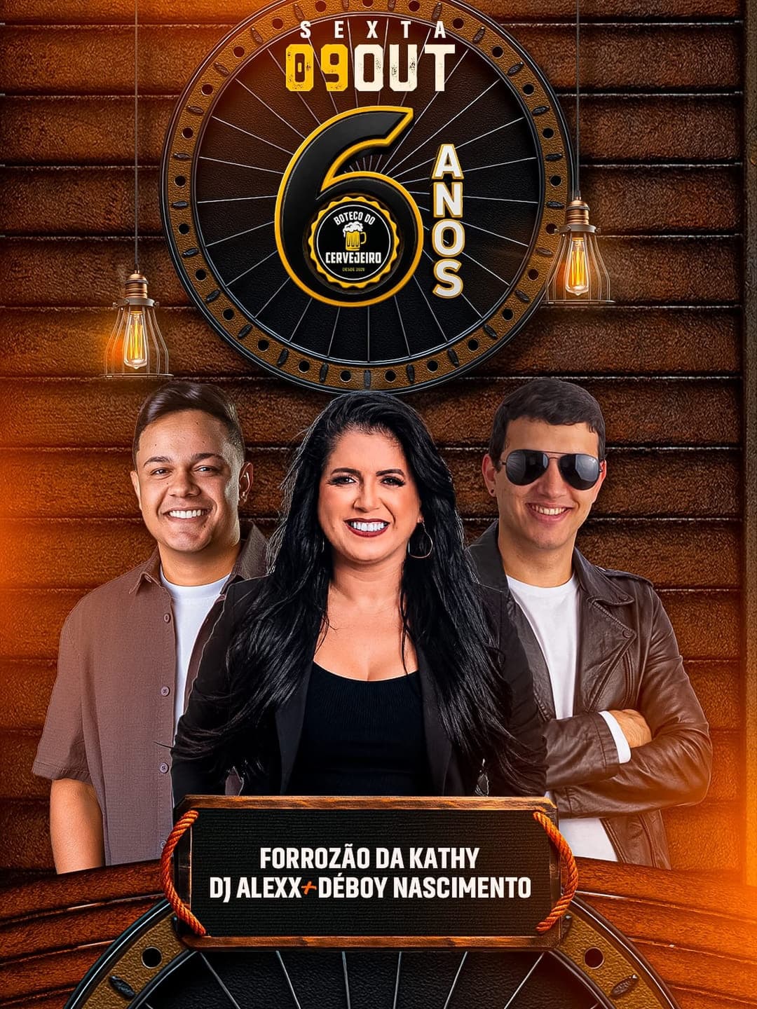Flyer de Dé Boy, Forrozão da Kathy e DJ Alexx