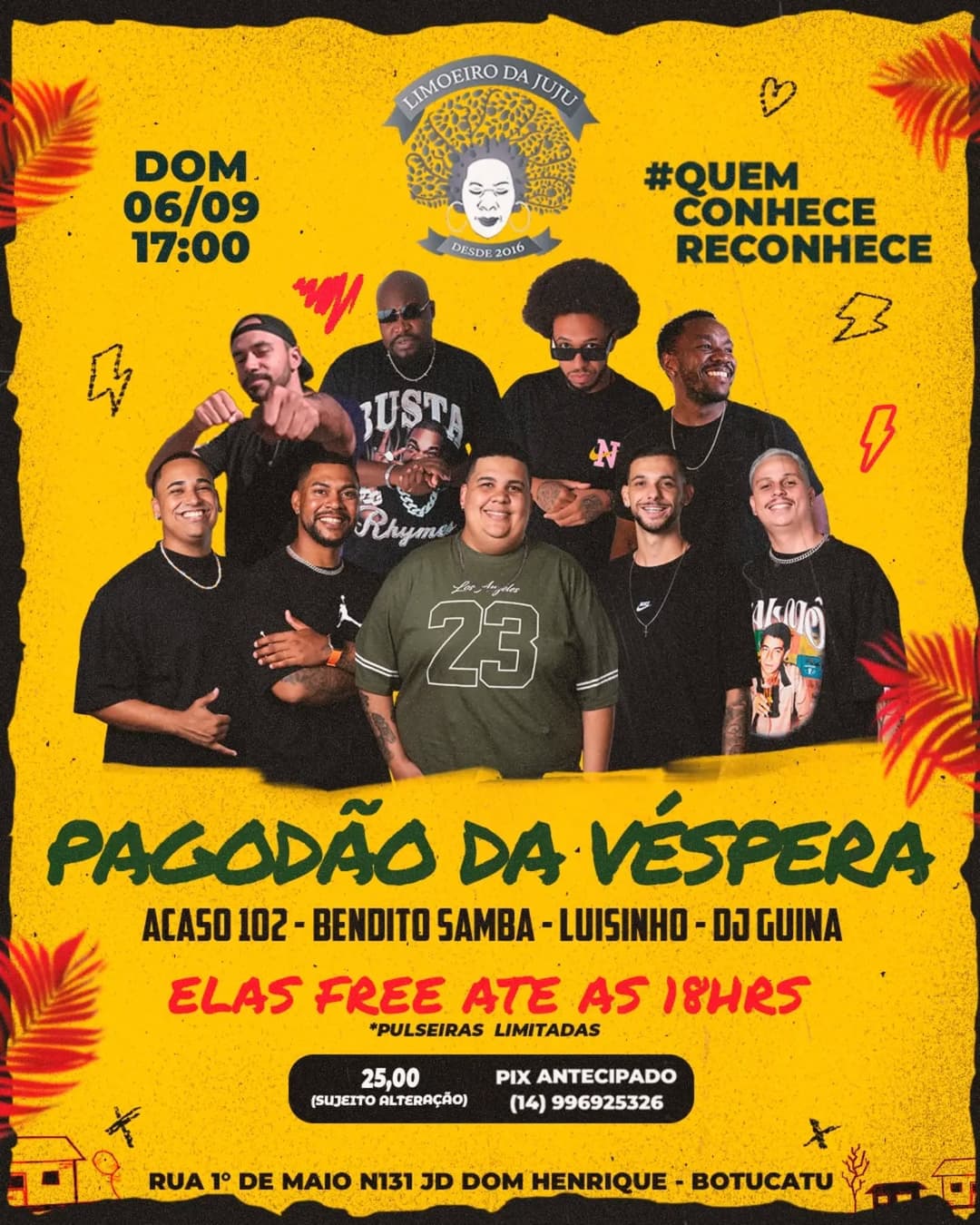 Flyer de Acaso102, Bendito Samba, Luisinho e DJ Guina