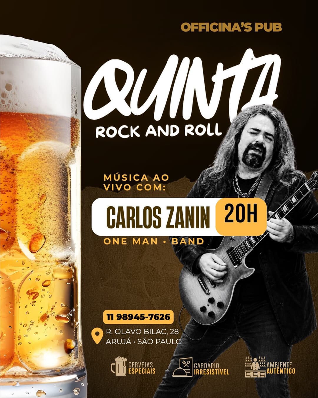 Flyer de Carlos Zanin One Man Band