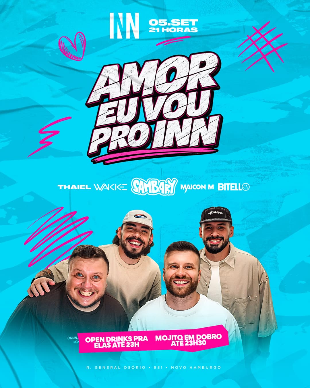 Flyer de Maicon Nunes Moschen, gruposambary e mais 3 artistas