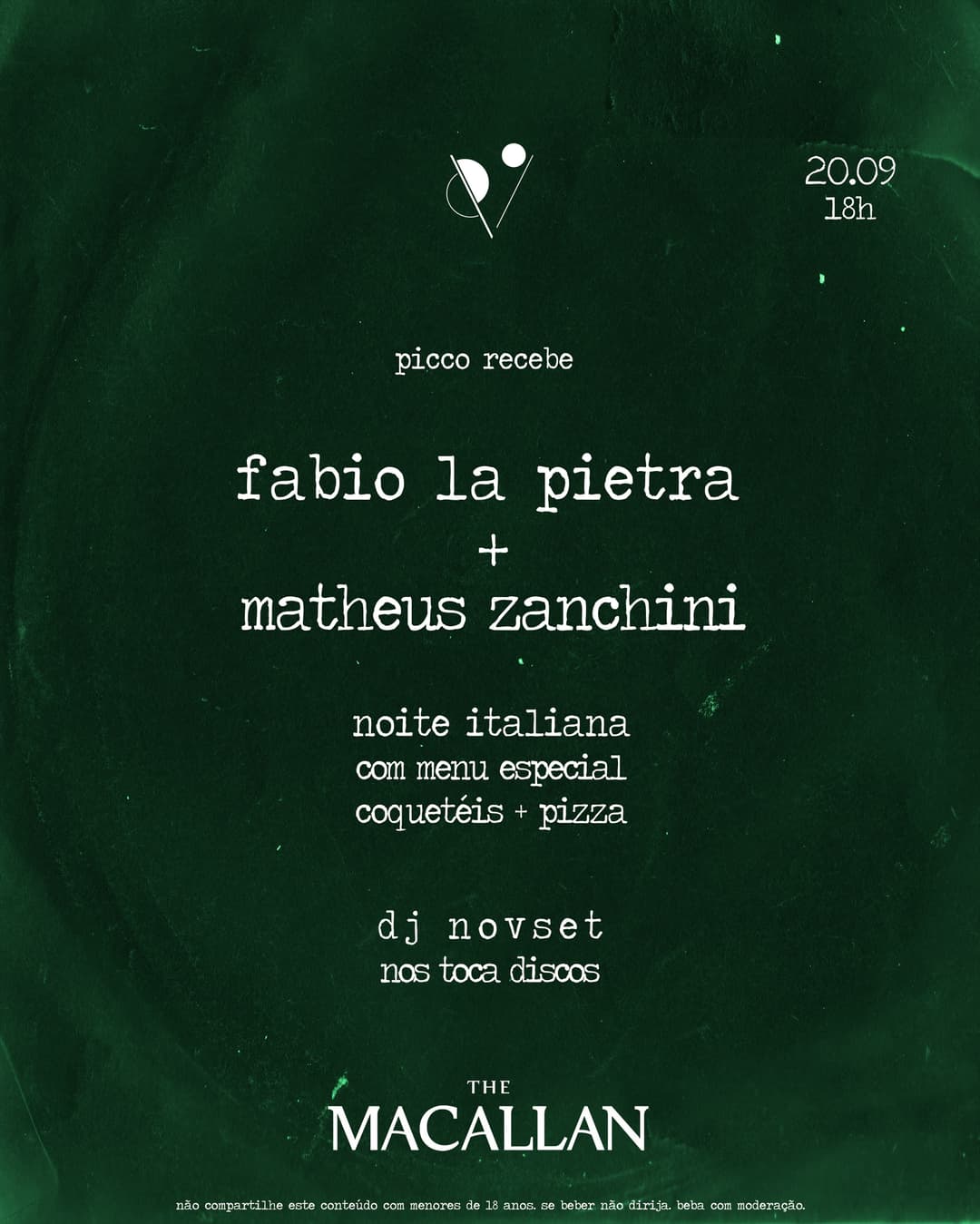 Flyer de DJ Novset, Fabio La Pietra e Matheus Zanchini