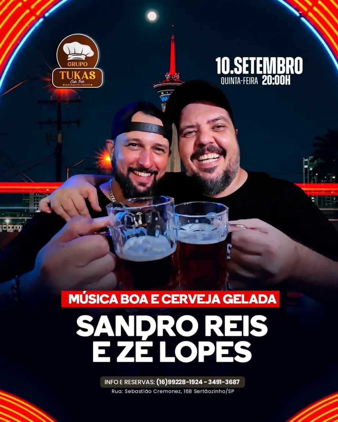 Flyer de Sandro Reis e Zé Lopes