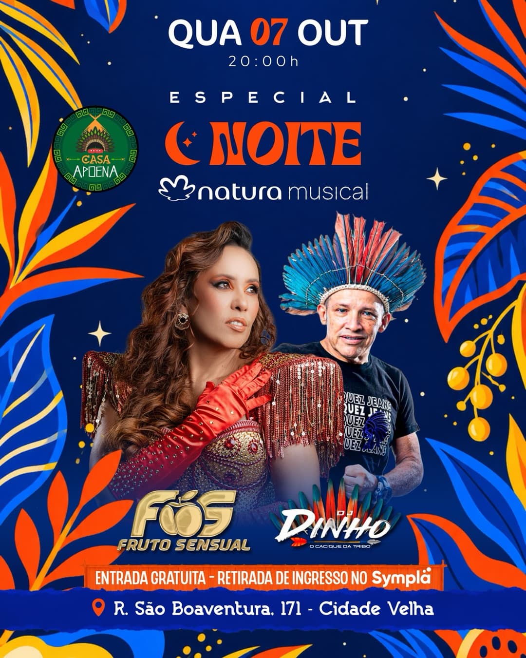 Flyer de Fruto Sensual e DJ Dinho Tupinambá