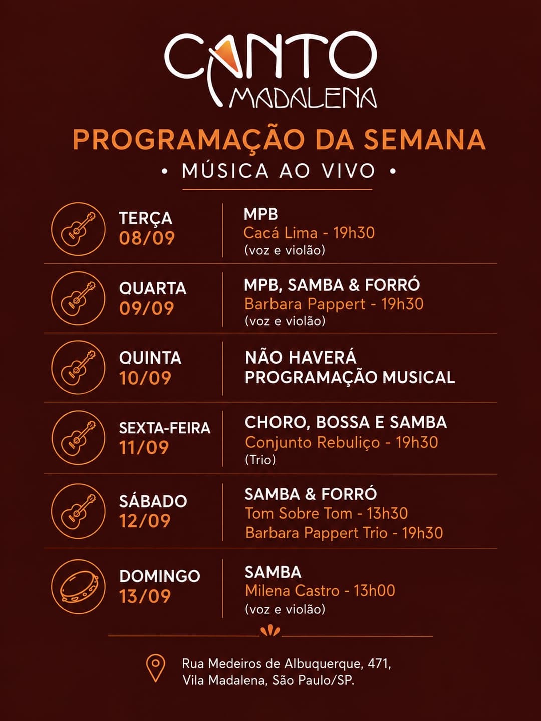 Flyer de Cacá Lima
