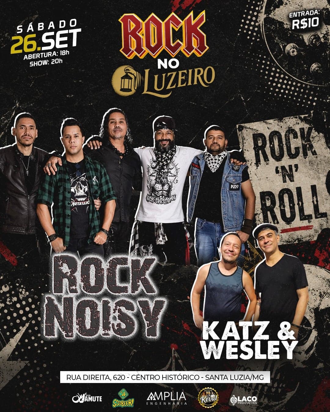 Flyer de Rock Noisy e Katz & Wesley