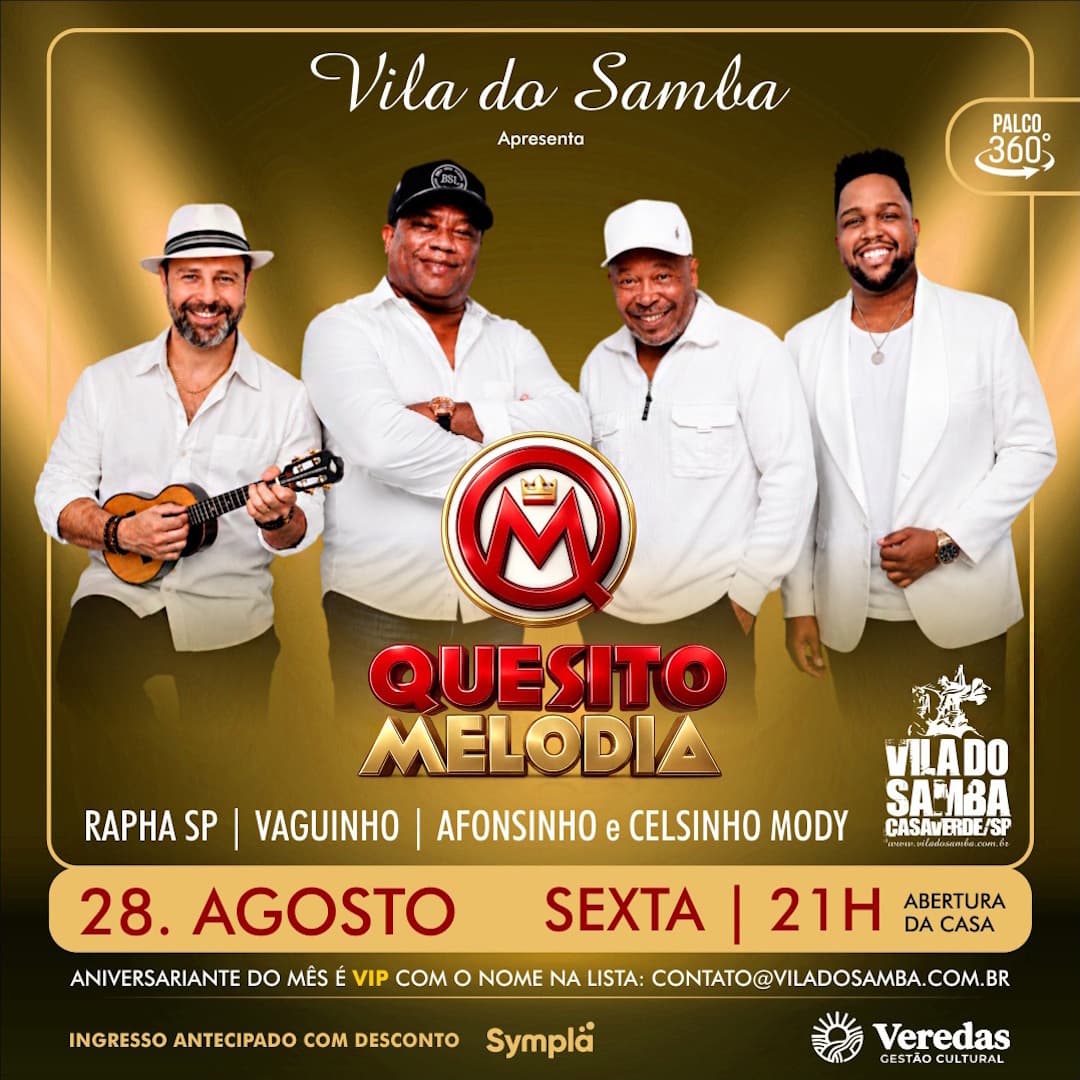 Flyer de Grupo Quesito Melodia e Paulo Souza