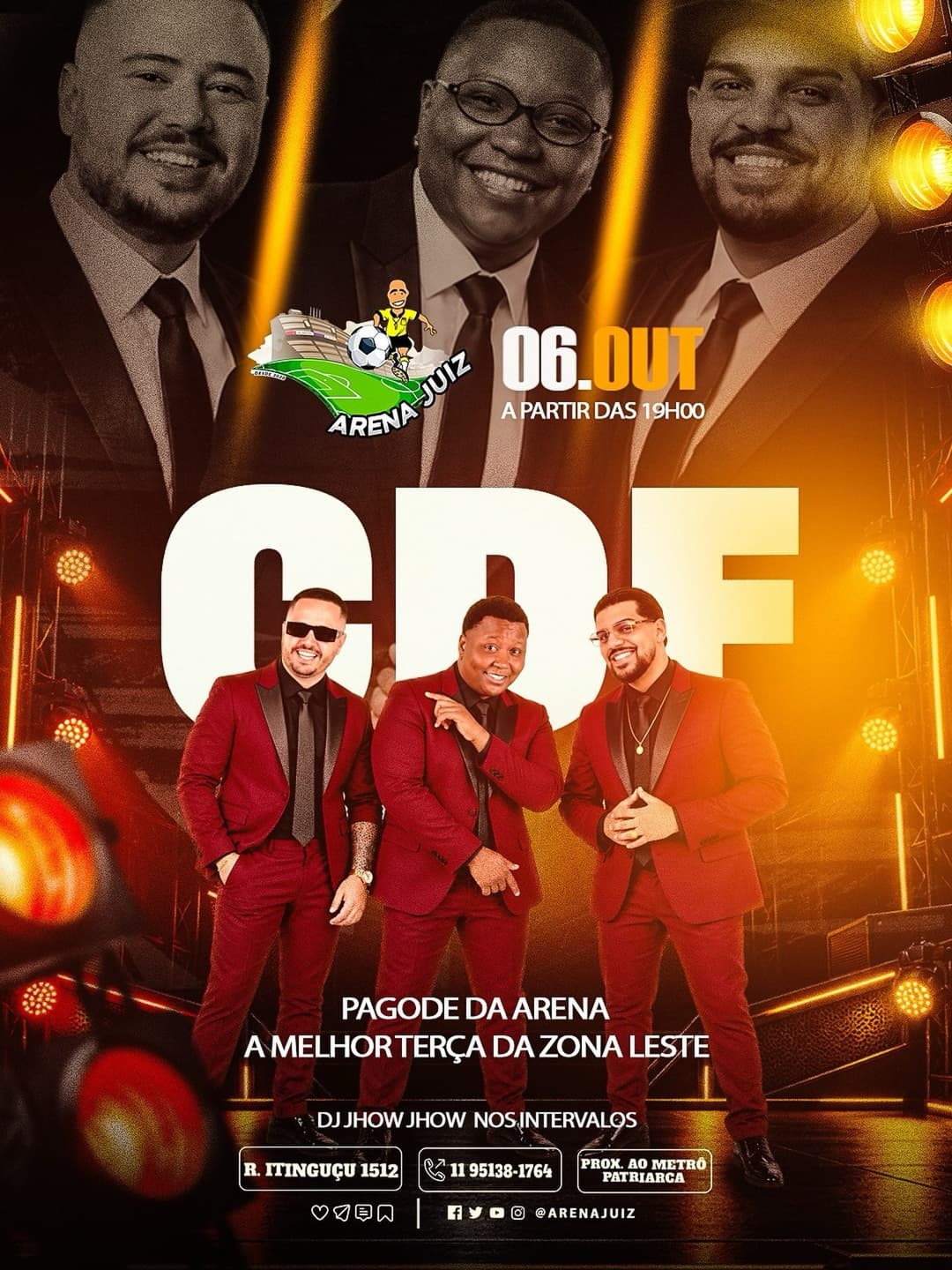 Flyer de Pagode do China, Dani Silva e mais 2 artistas