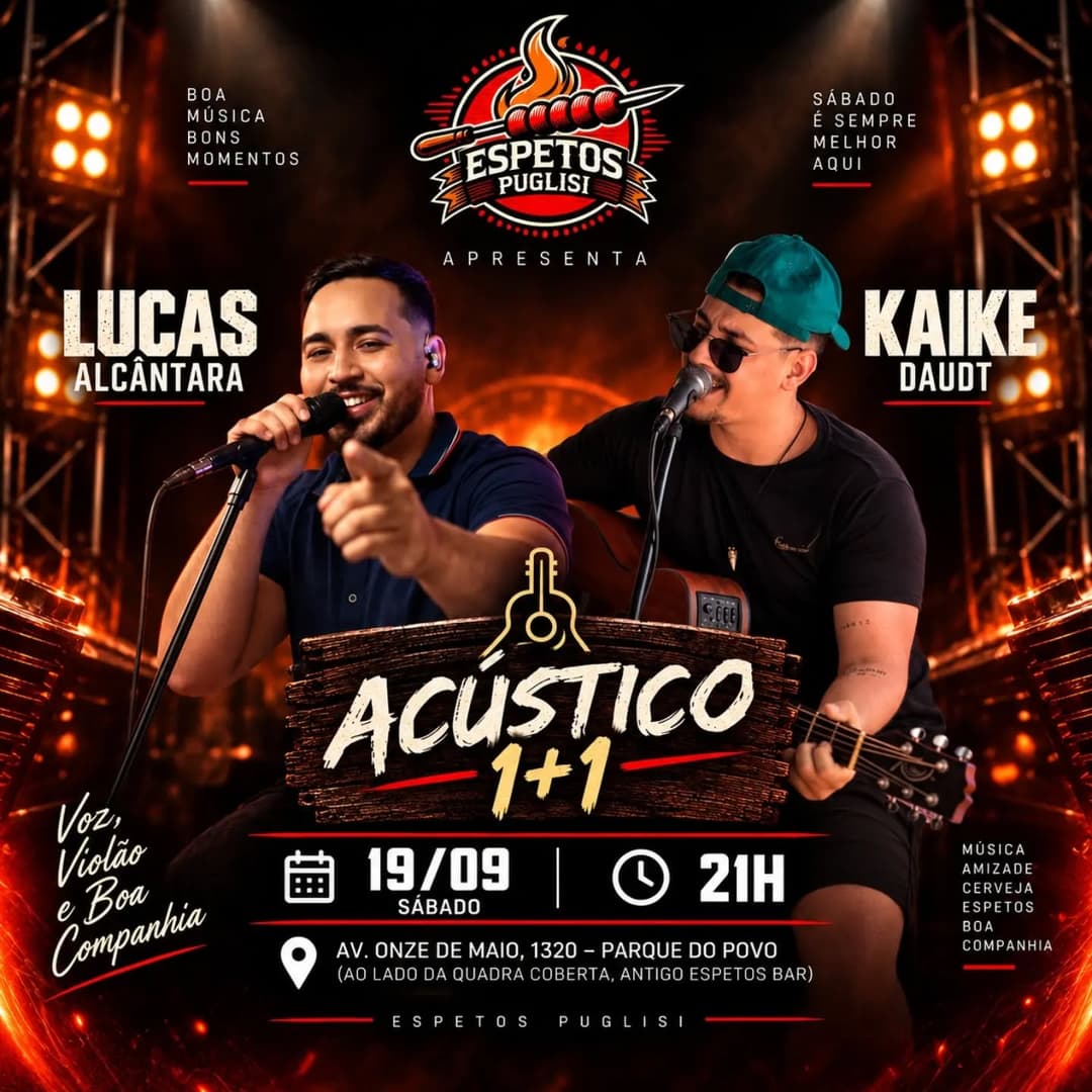 Flyer de Lucas Alcântara e Kaike Daudt