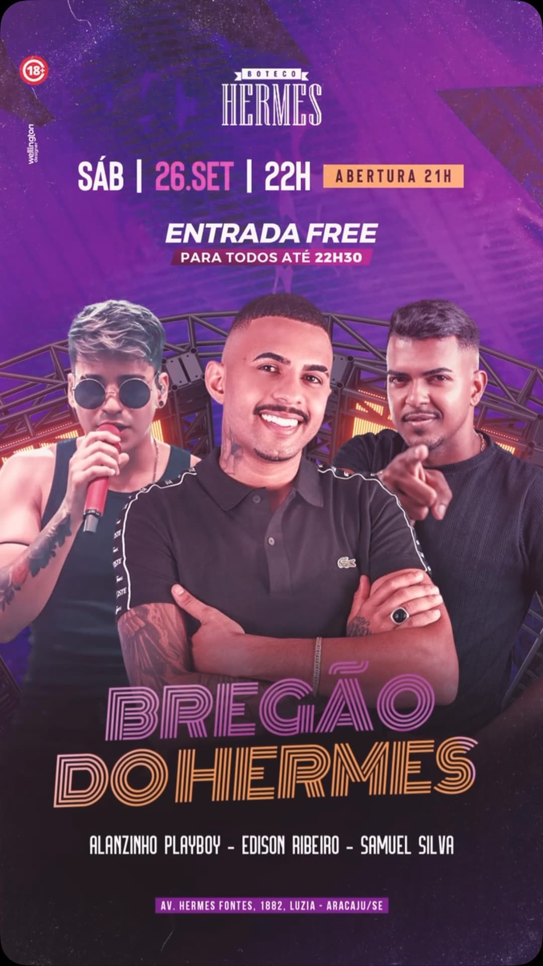 Flyer de Alanzinho Playboy, Edison Ribeiro e Samuel Silva