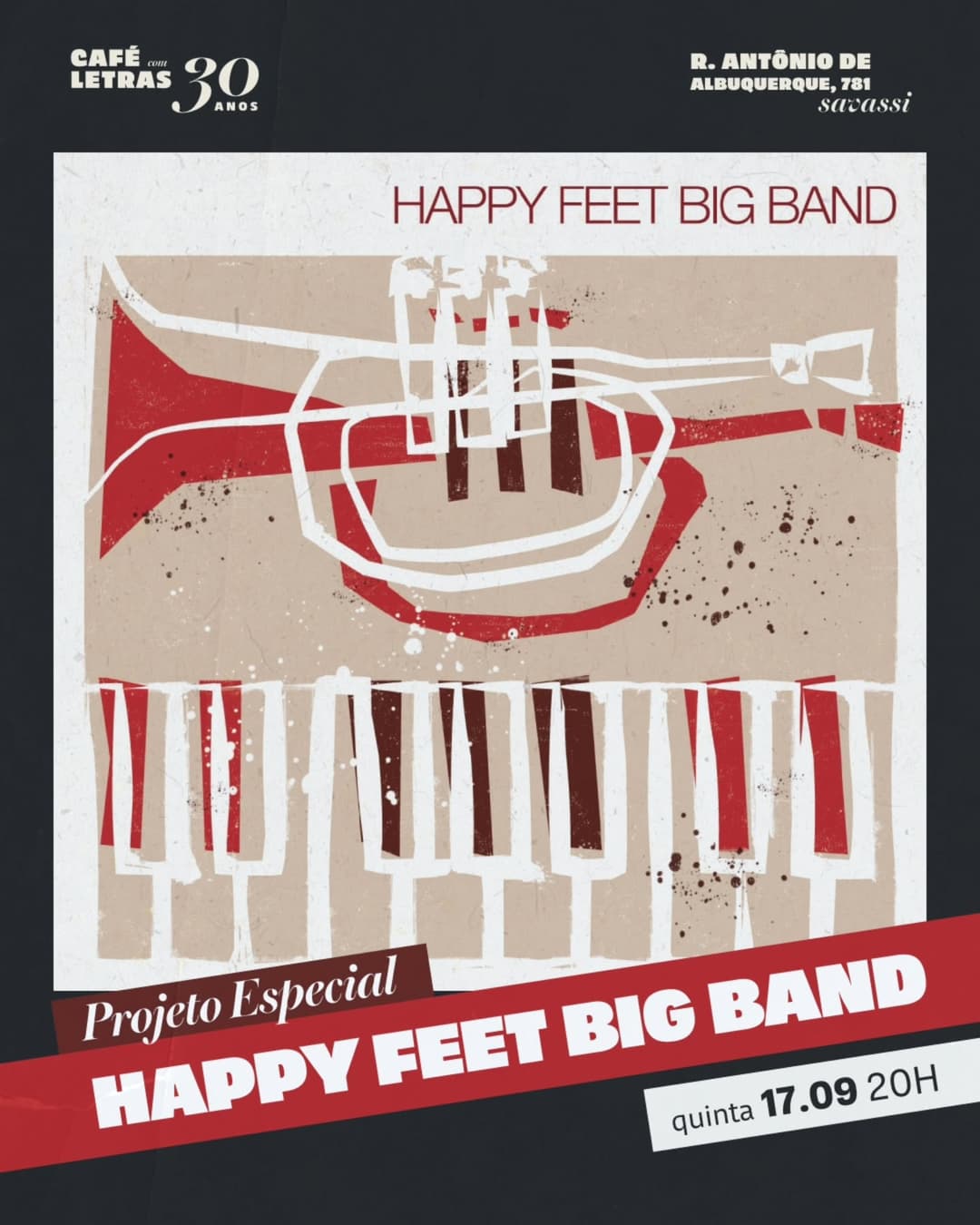 Flyer de Happy Feet Big Band