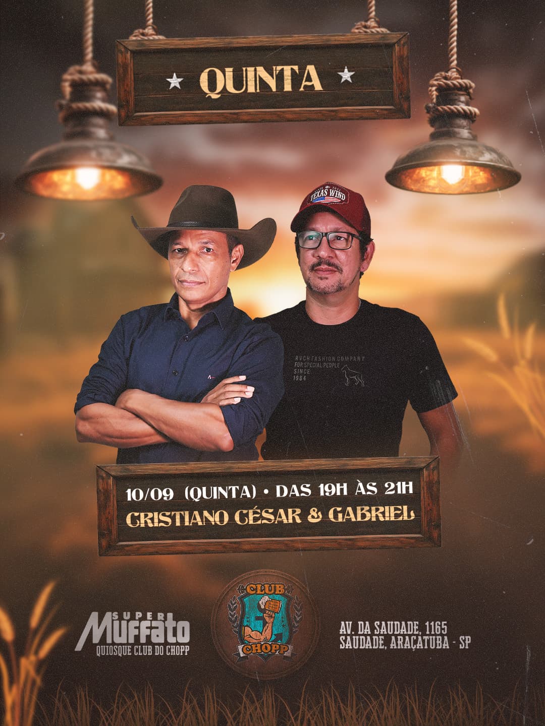 Flyer de Cristiano César & Gabriel