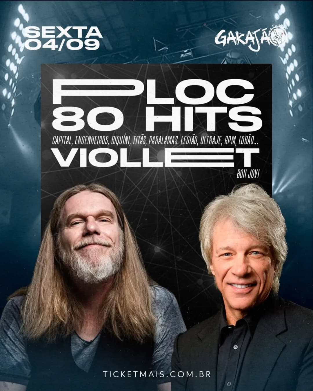 Flyer de PLOC 80 Hits e Viollet