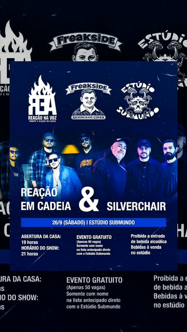 Flyer de Reação na Voz e Silver Floripa