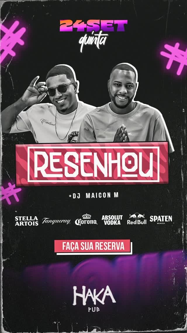 Flyer de Grupo Resenhôu! e Maicon Nunes Moschen