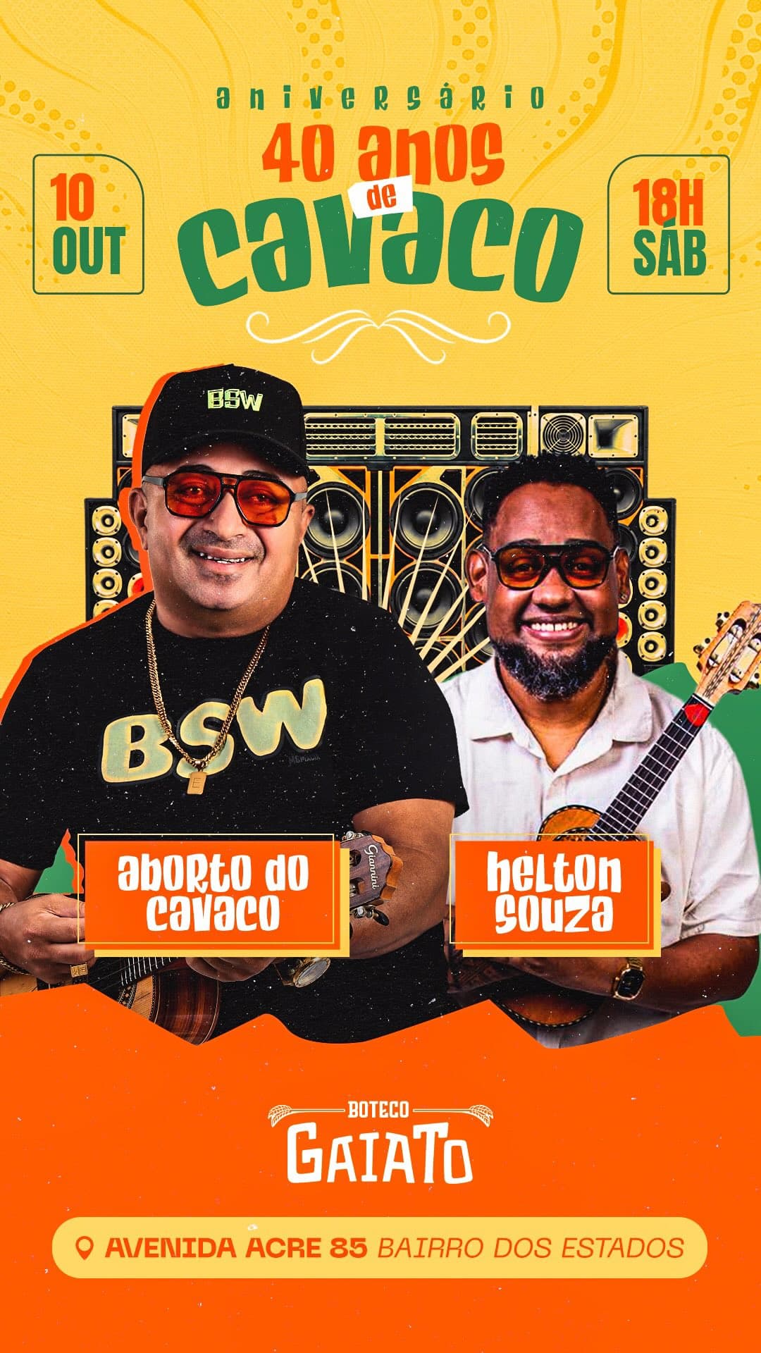Flyer de Helton Souza e Aborto do Cavaco