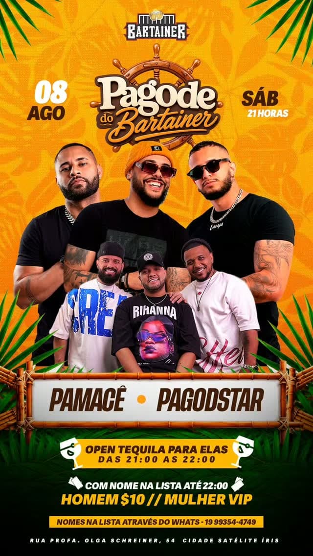 Flyer de Grupo Pamacê e Grupo PagodStar