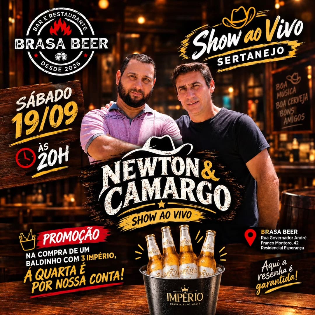 Flyer de Newton & Camargo