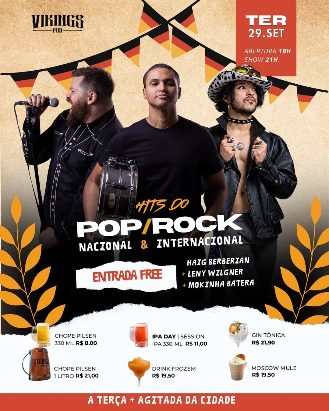 Flyer de Leny Wilgner, Mokinha e Haig Berberian