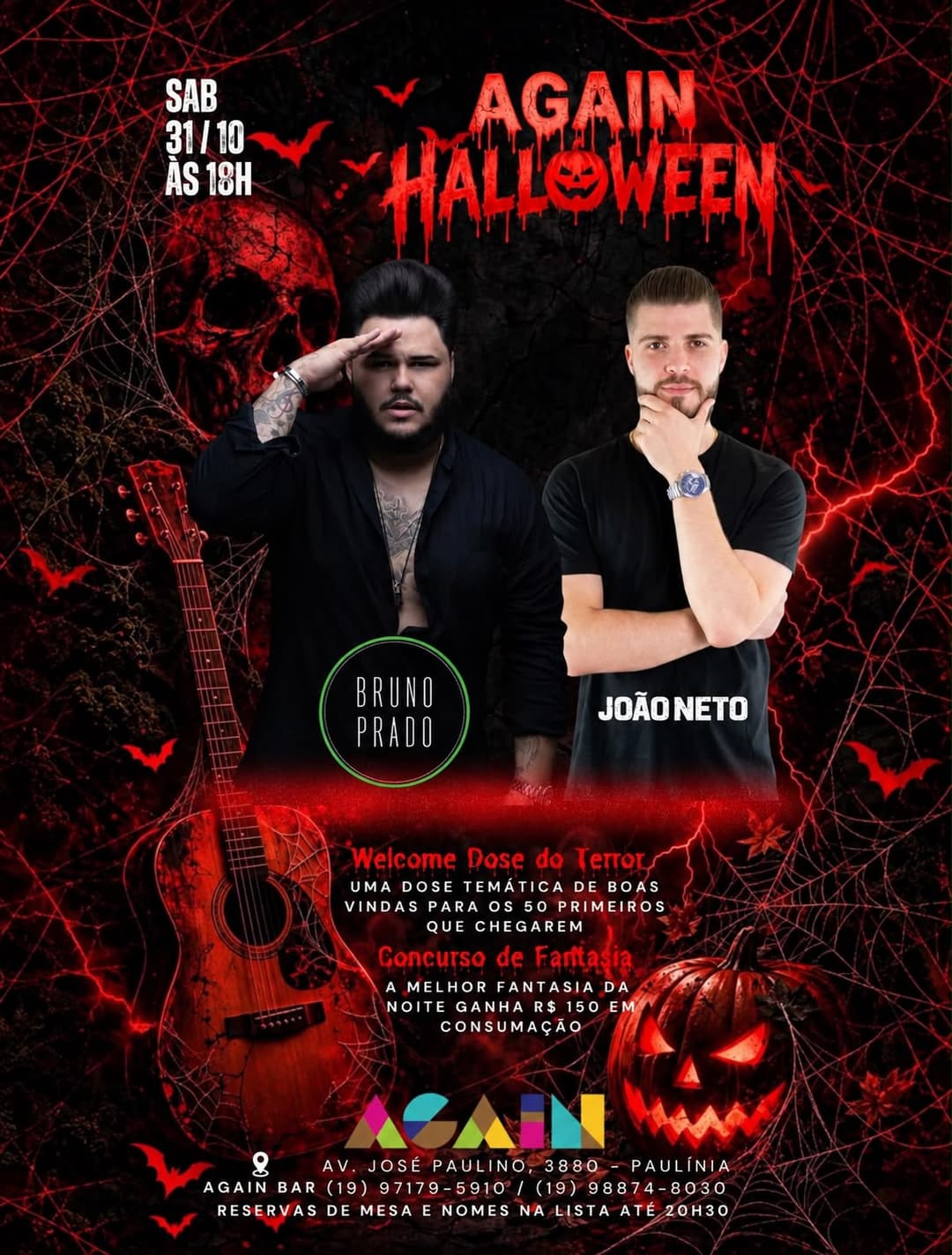 Flyer de Bruno Prado e João Neto