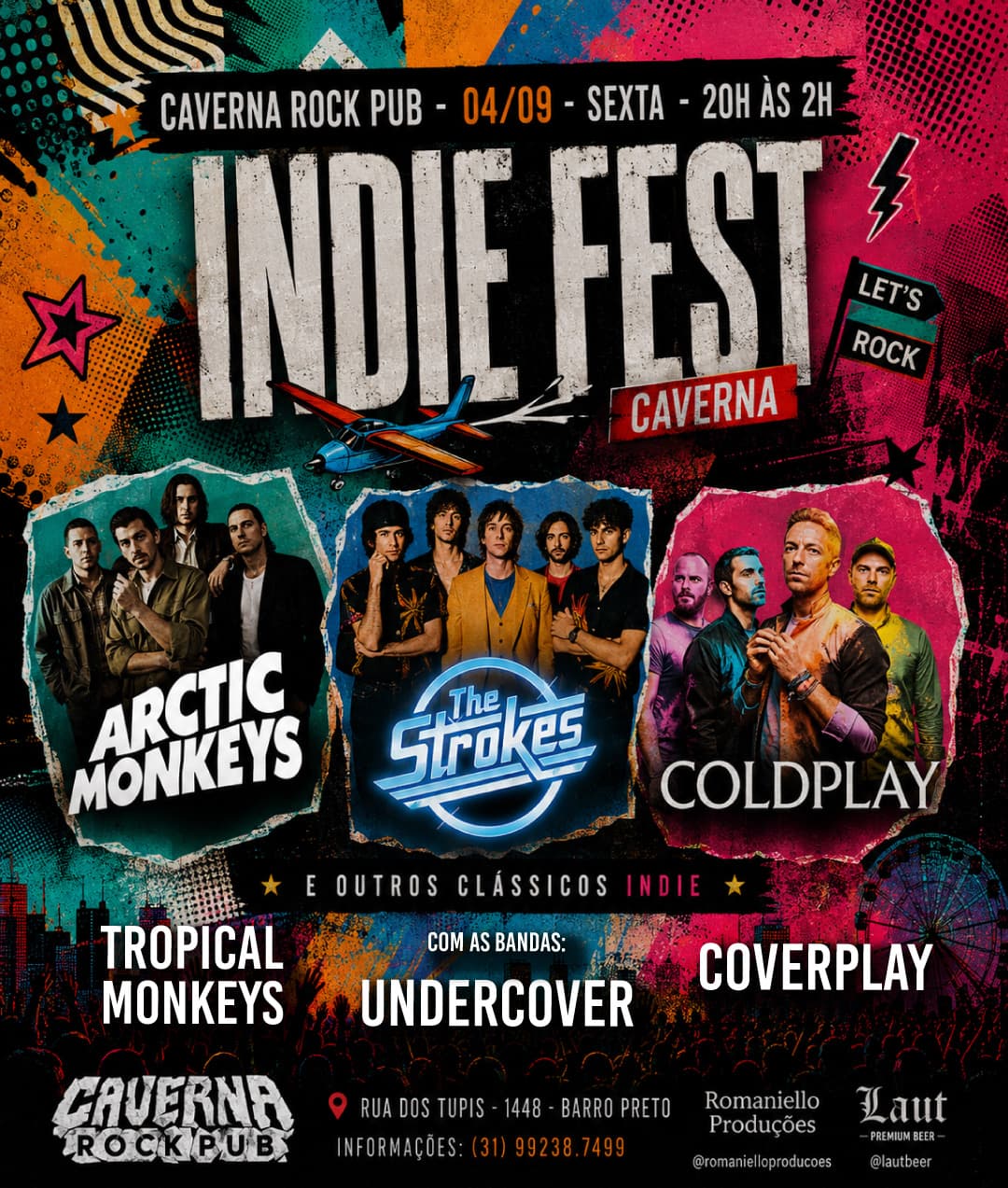 Flyer de Undercover, Banda Tropical Monkeys e Coverplay