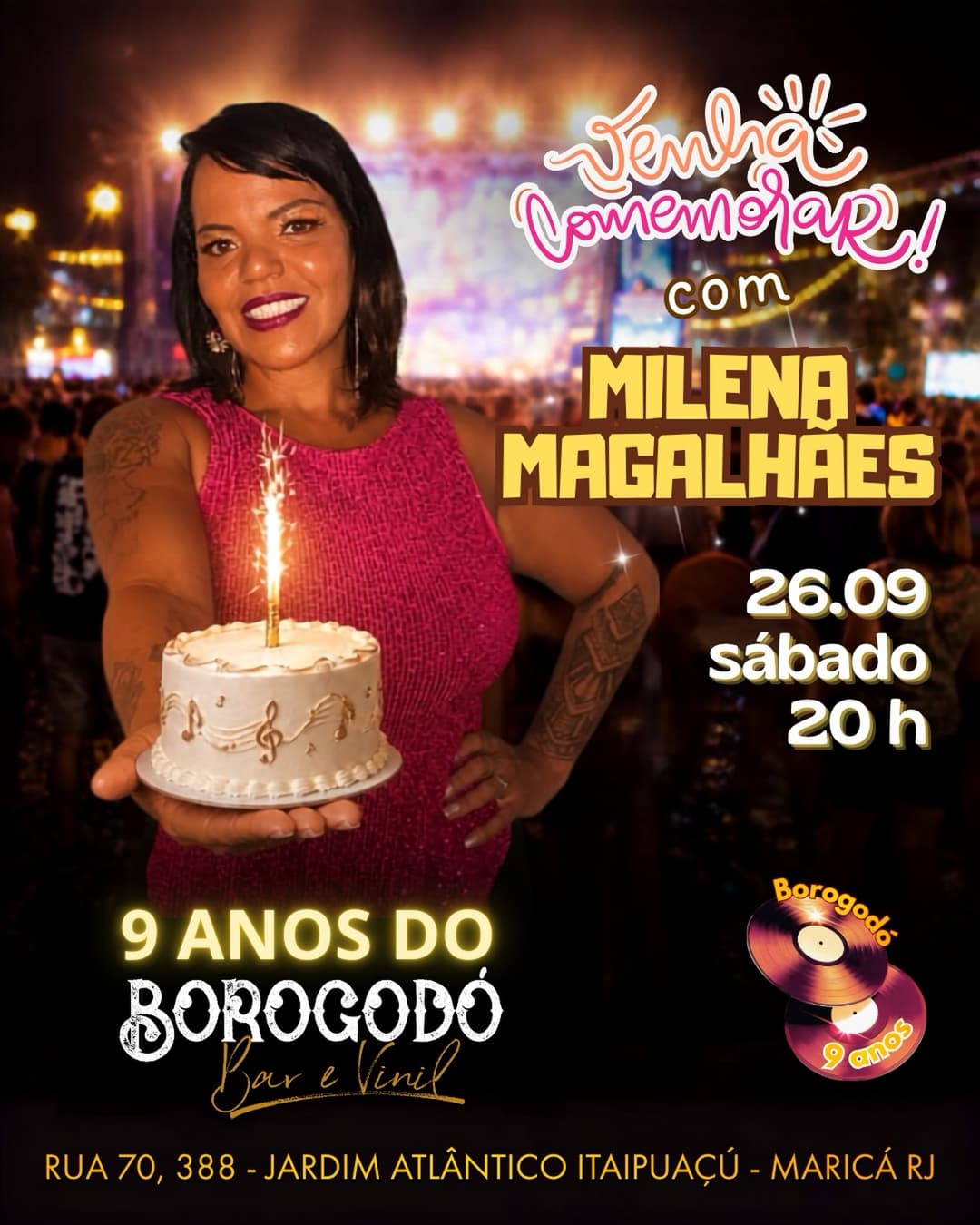 Flyer de Milena Magalhães