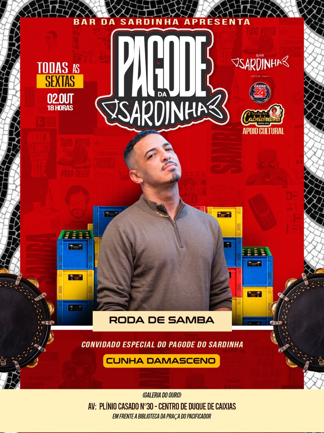 Flyer de Pagode do Sardinha e Cunha Damasceno