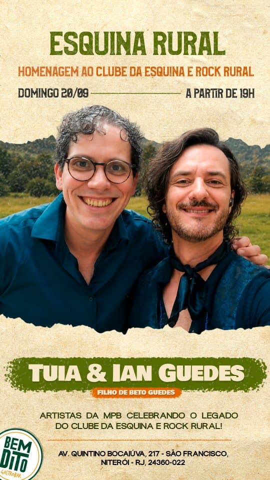 Flyer de Tuia e Ian Guedes