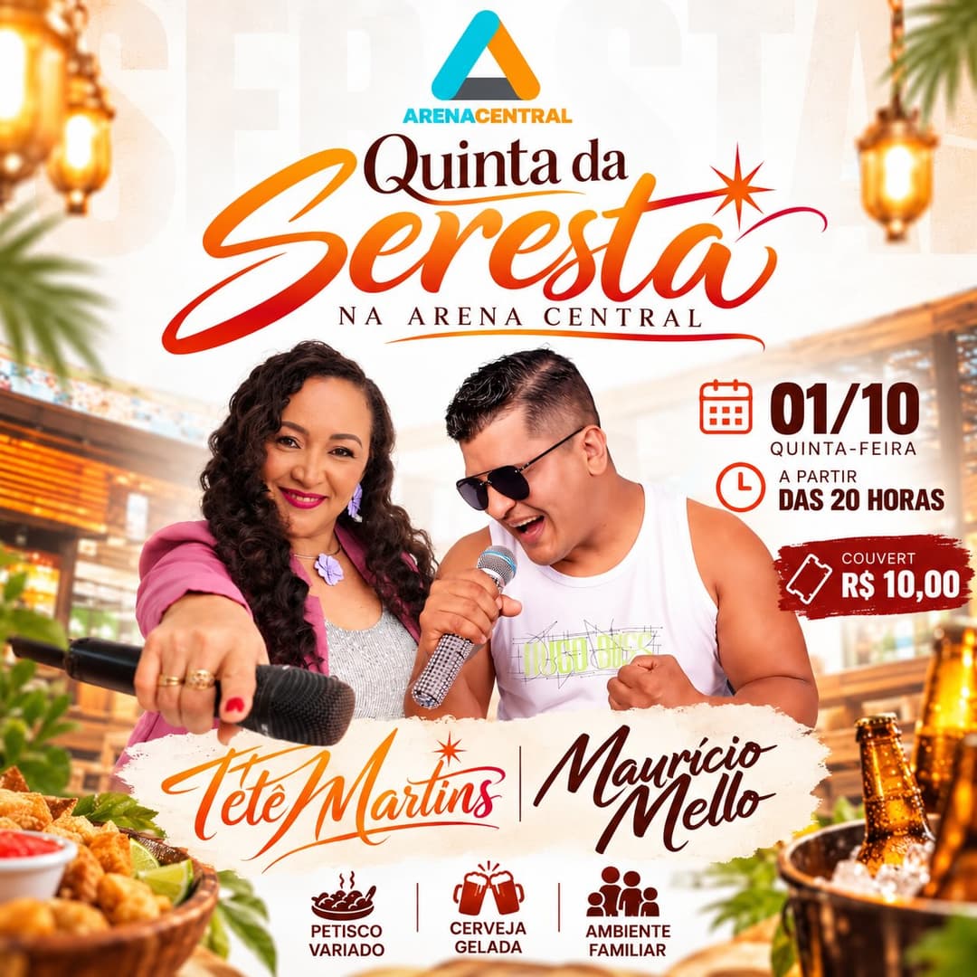 Flyer de Tetê Martins e Maurício Mello