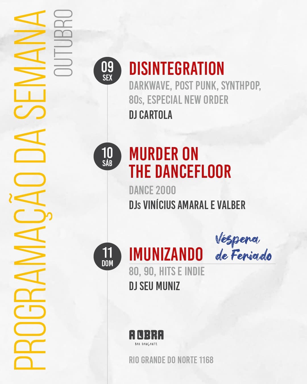 Flyer de Dj Seu Muniz e Véspera de Feriado