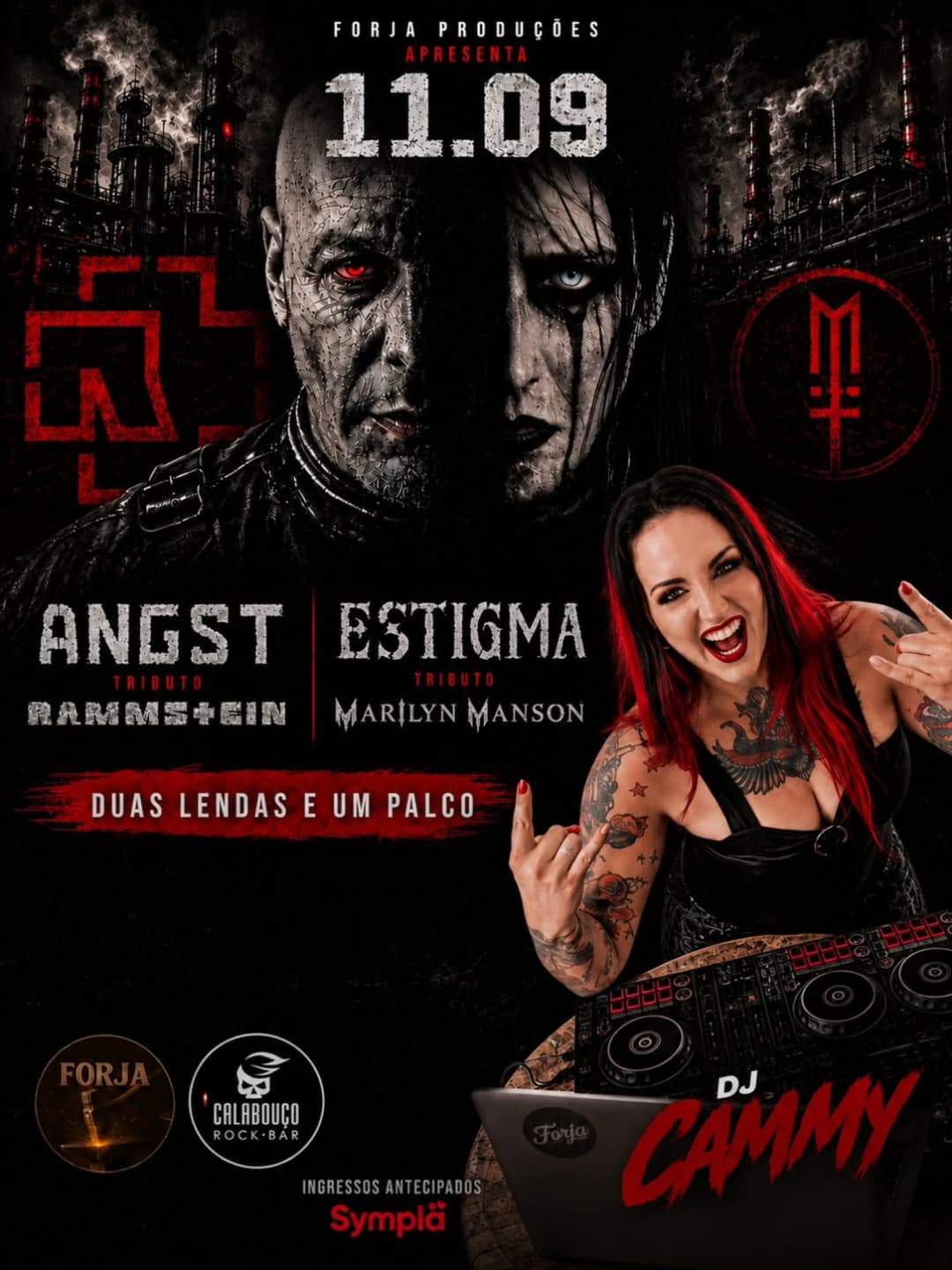 Flyer de Angst, Estigma Inc. e DJ Cammy