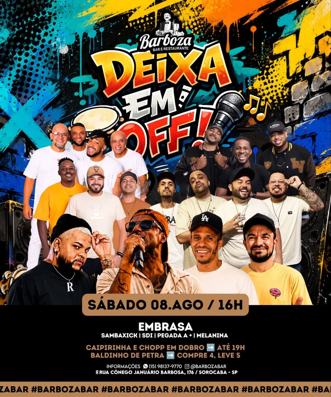 Flyer de Sambaxick, Pegada a +, Melanina e Sdi