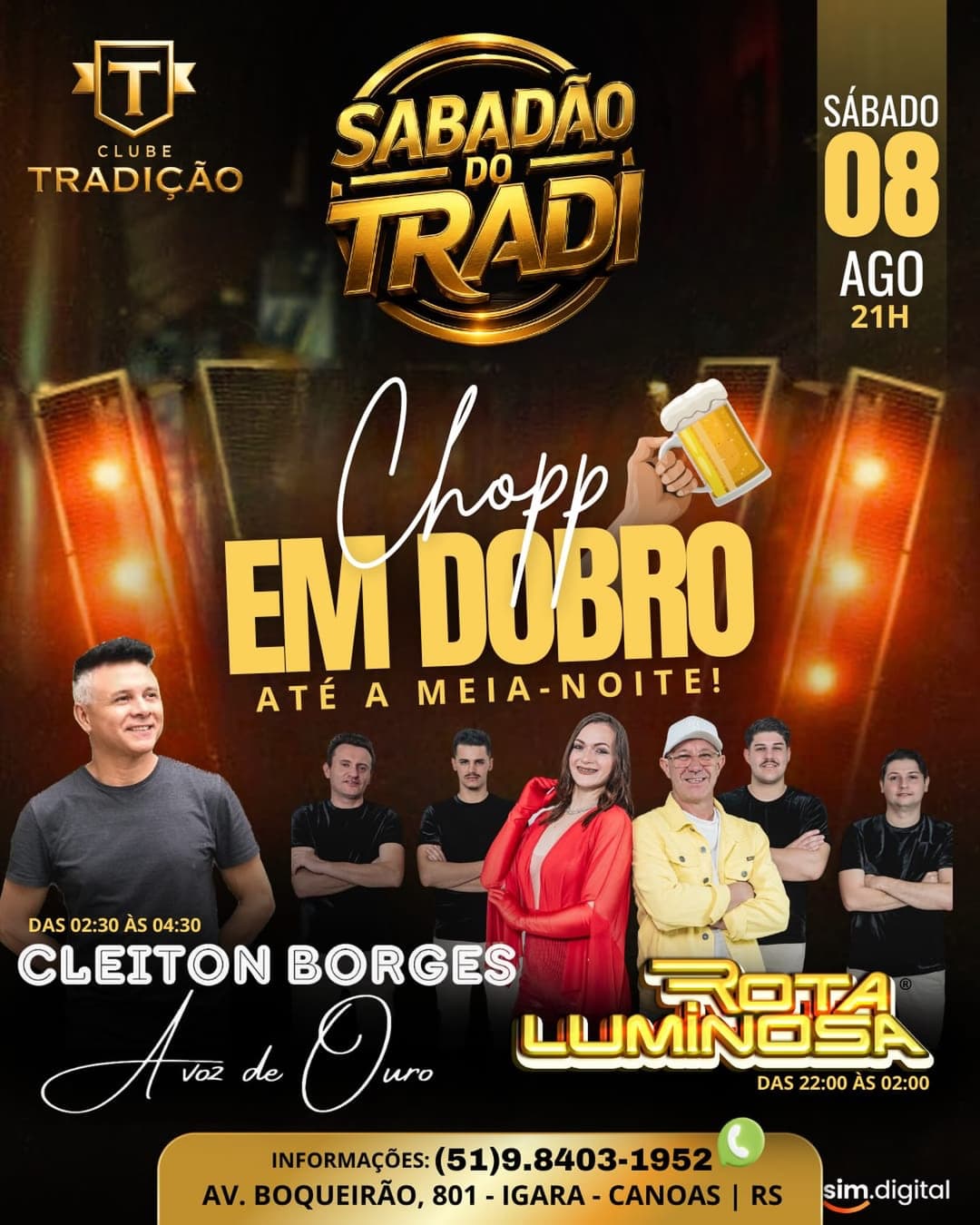 Flyer de Banda Rota Luminosa e Cleiton Borges