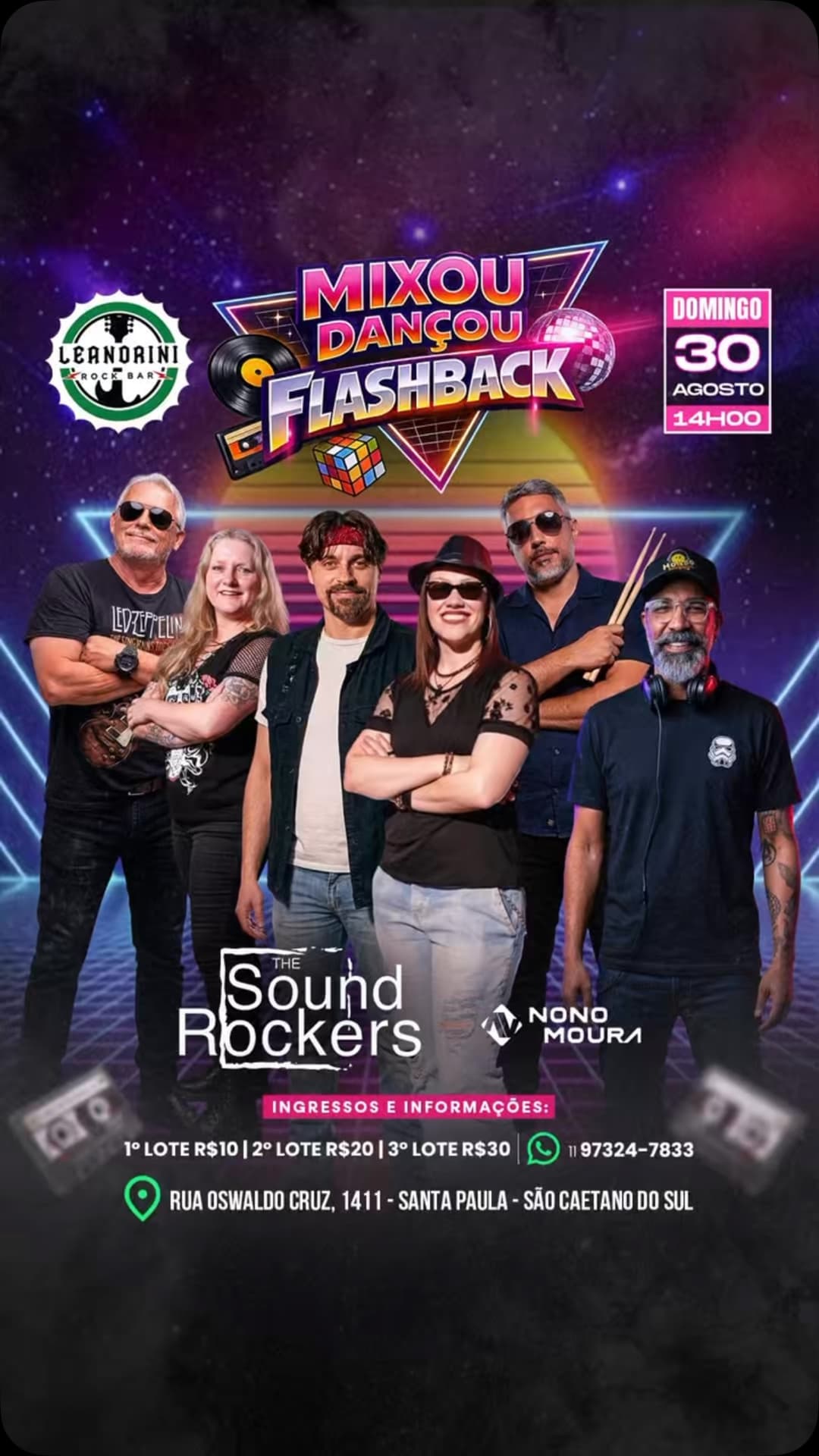 Flyer de The Sound Rockers e Nonô Moura