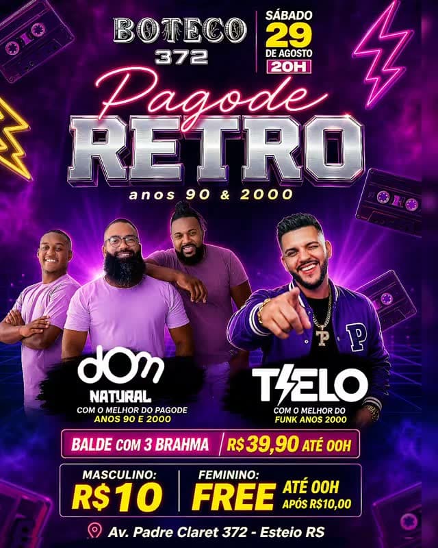 Flyer de Grupo Dom Natural e Dj Tielo