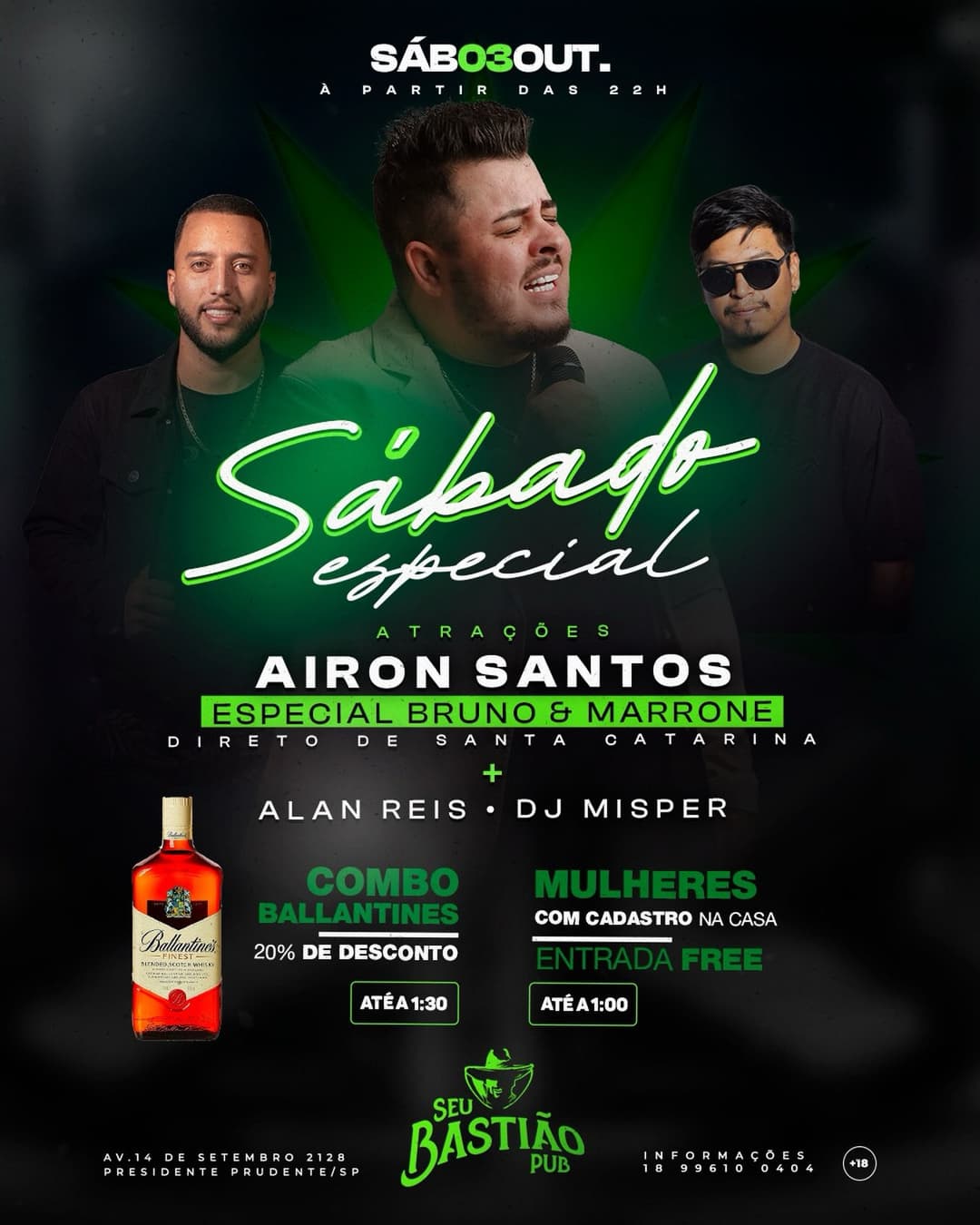 Flyer de Alan Reis, Airon Santos e DJ Misper