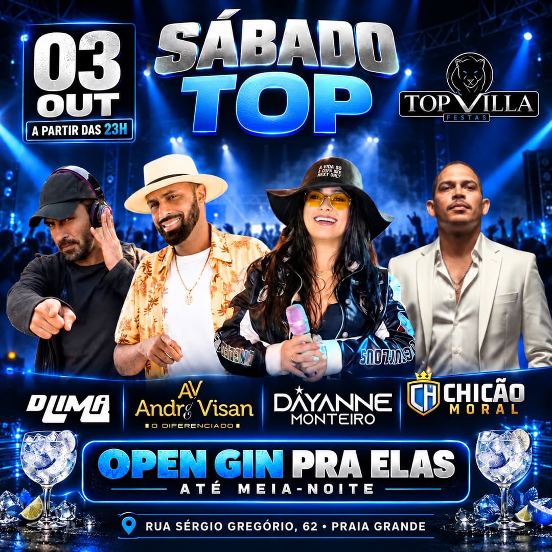 Flyer de Dlima, ANDRÉ Visan, Dayanne Monteiro e Chicão Moral