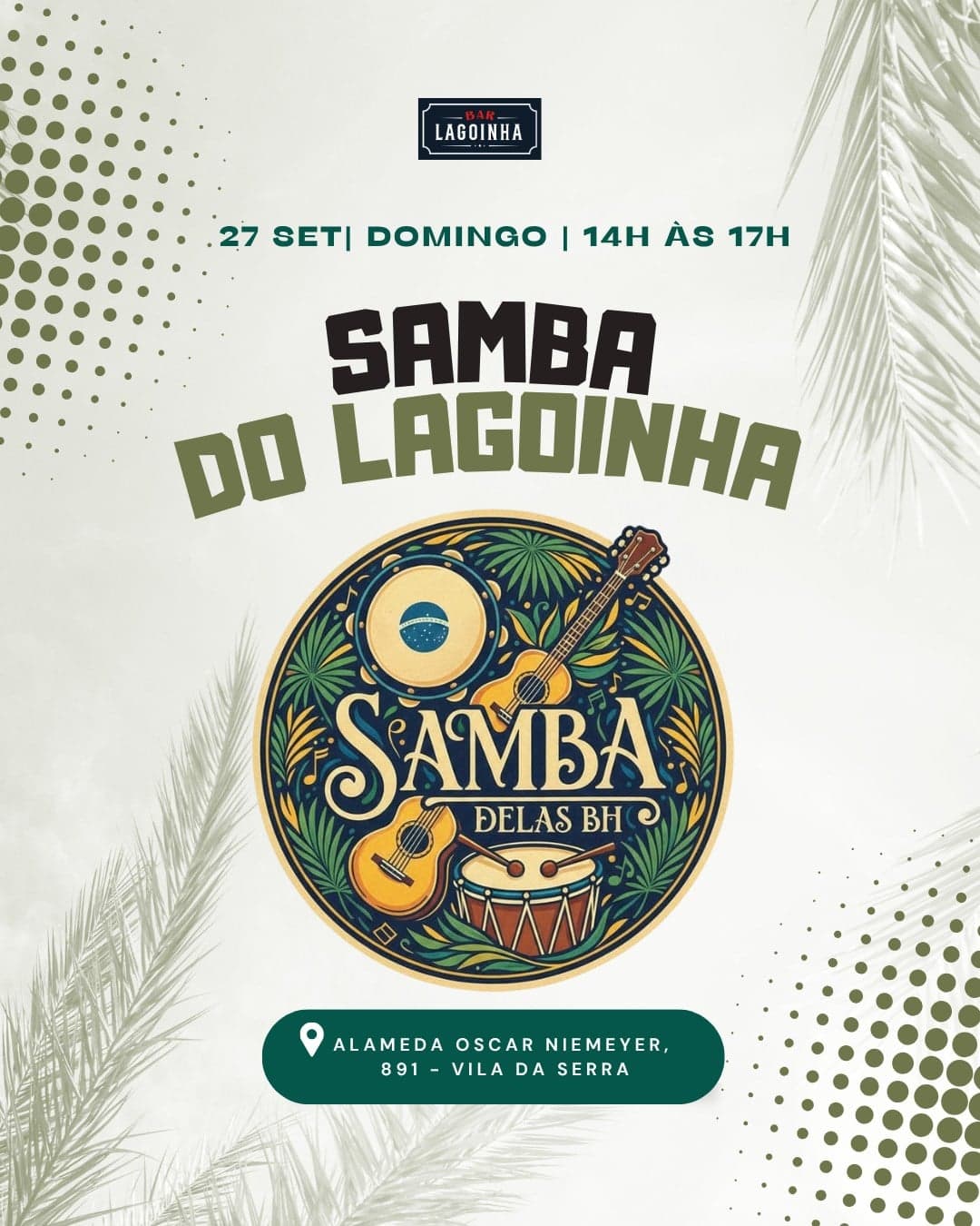 Flyer de Samba Delas BH