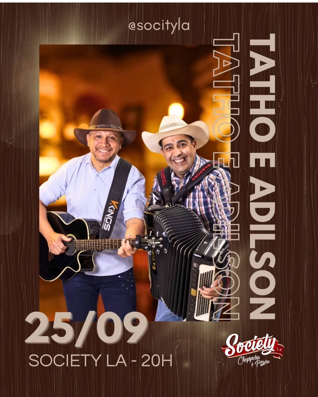Flyer de Tatho e Adilson Projeto Acústico e mais 2 artistas