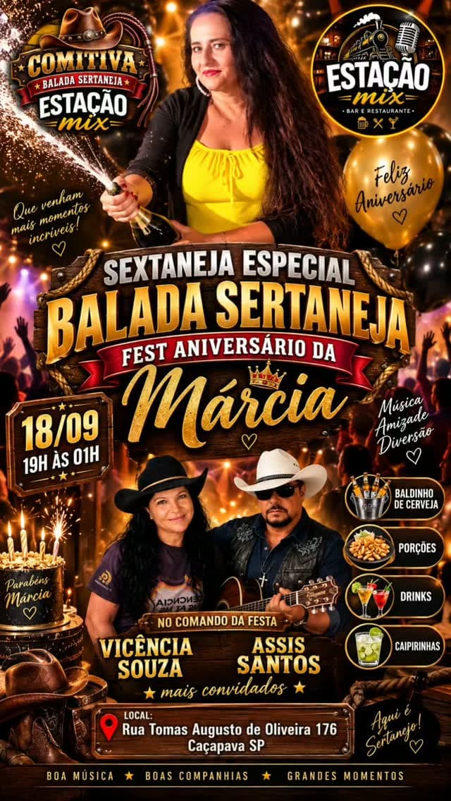 Flyer de Assis Santos e Vicência Souza