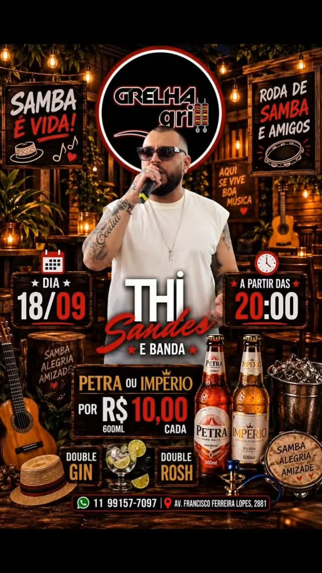 Flyer de Thi Sandes e Banda