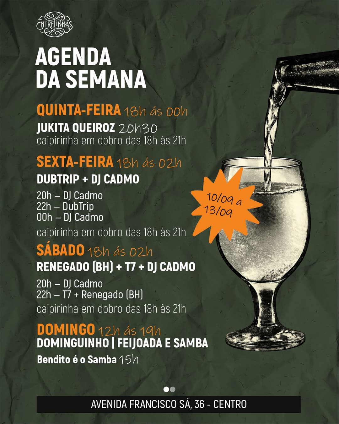Flyer de DJ Cadmo, T7 e Renegado