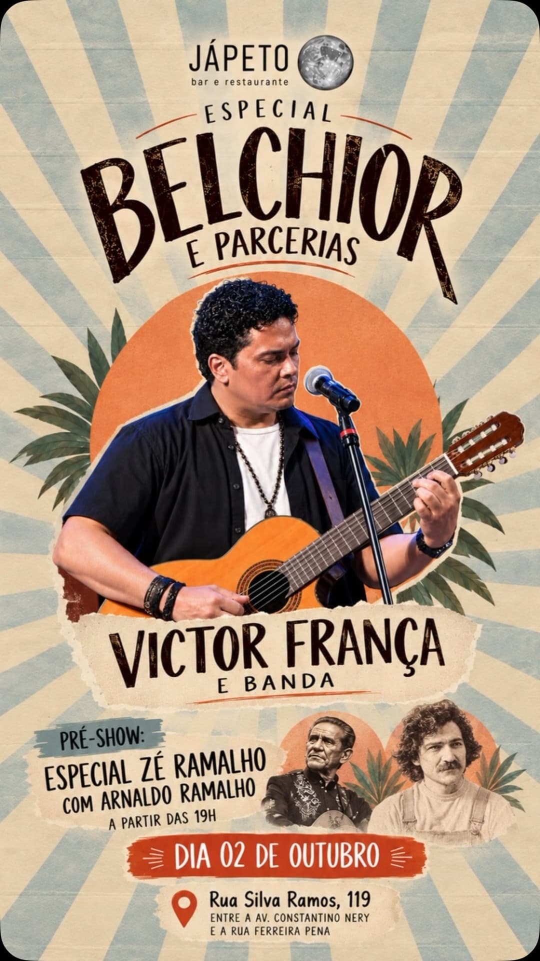 Flyer de Victor França e Banda e Arnaldo Ramalho
