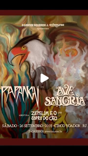 Flyer de Zepelim e o Sopro do Cão, Ave Sangria e mais 2 artistas
