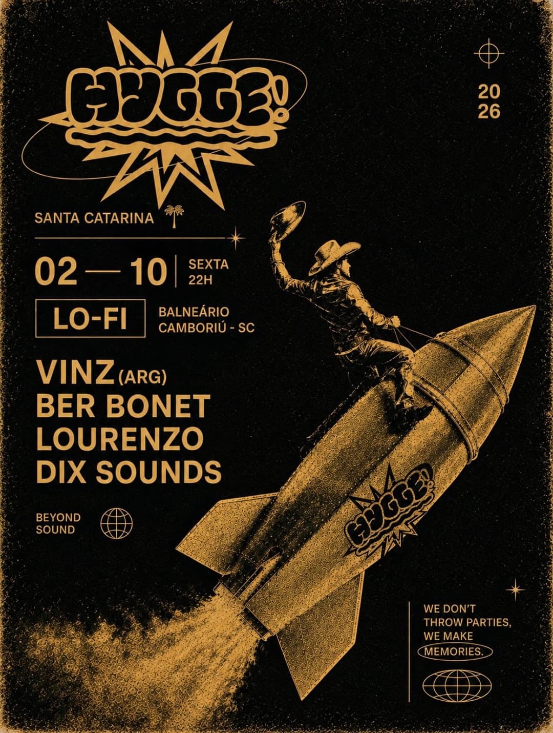 Flyer de Dix Sounds, Vinz, Ber Bonet e Lorenzo