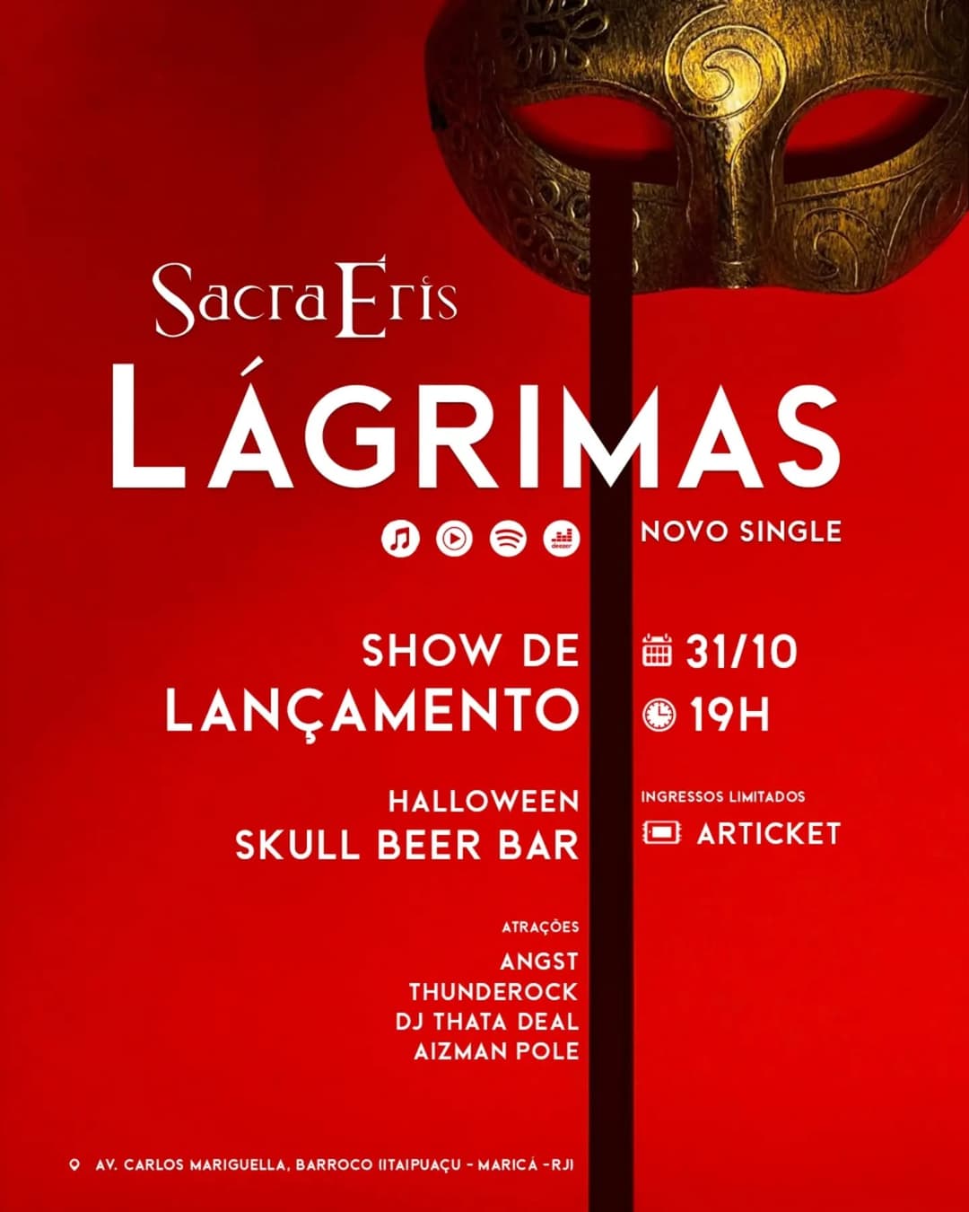 Flyer de Angst, Thunderock, Sacrá Eris e mais 2 artistas