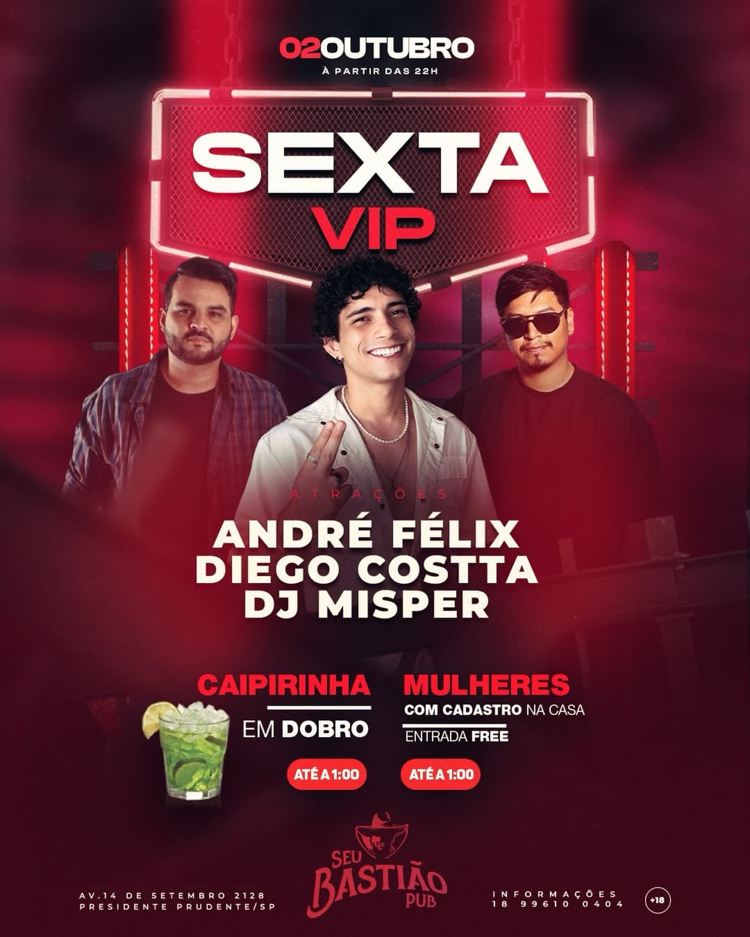 Flyer de Andre Felix, Diego Costa e DJ Misper