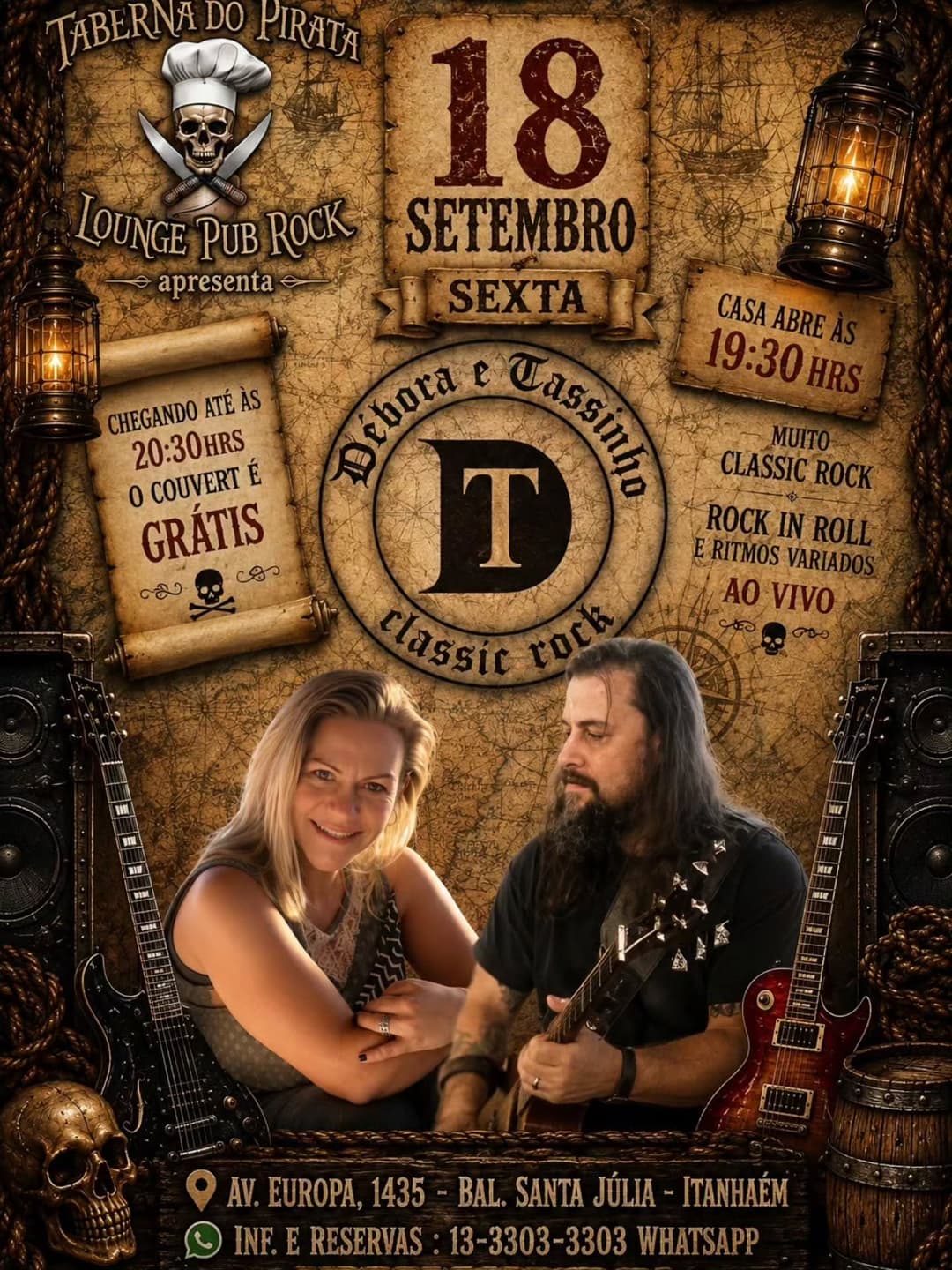 Flyer de Debora e Tassinho