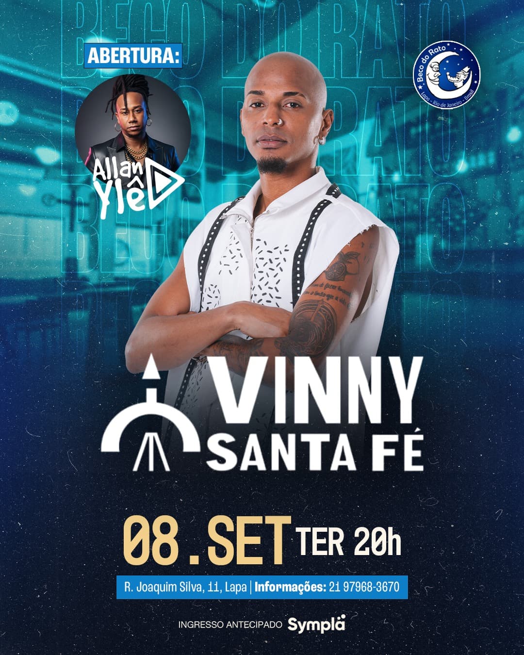 Flyer de Allan Ylê e vinnysantafe