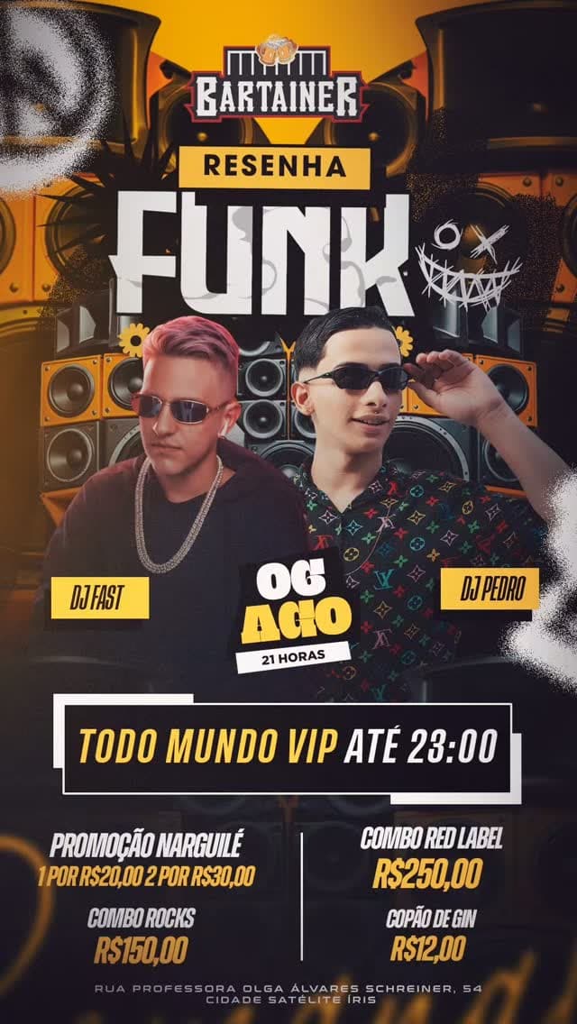 Flyer de Dj Pedro e Dj Fast