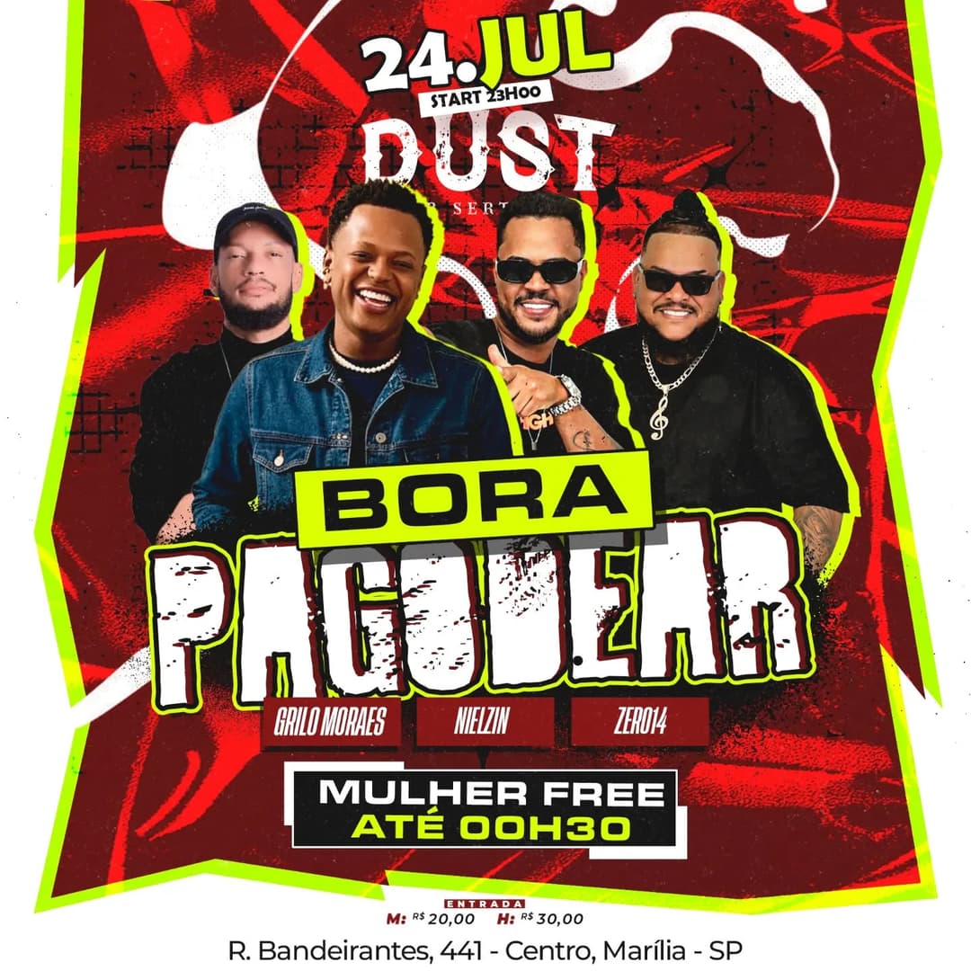 Flyer de Grilo Moraes, Nielzinho e ZER014